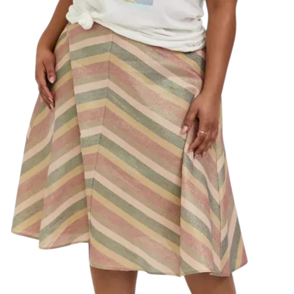 Torrid Multicolor Chevron Lurex A-line Midi Skirt NWOT